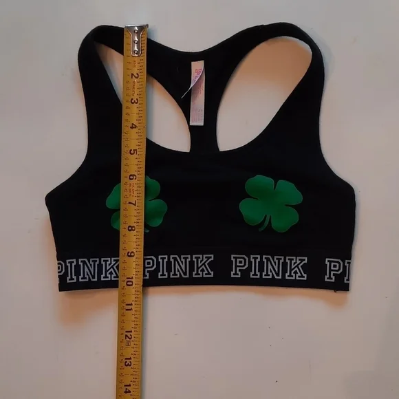 Victoria's Secret Pink St Patricks Day shamrock sports bra extra small - Picture 8 of 9